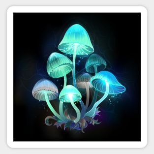 Glowing Blue Toadstools Sticker